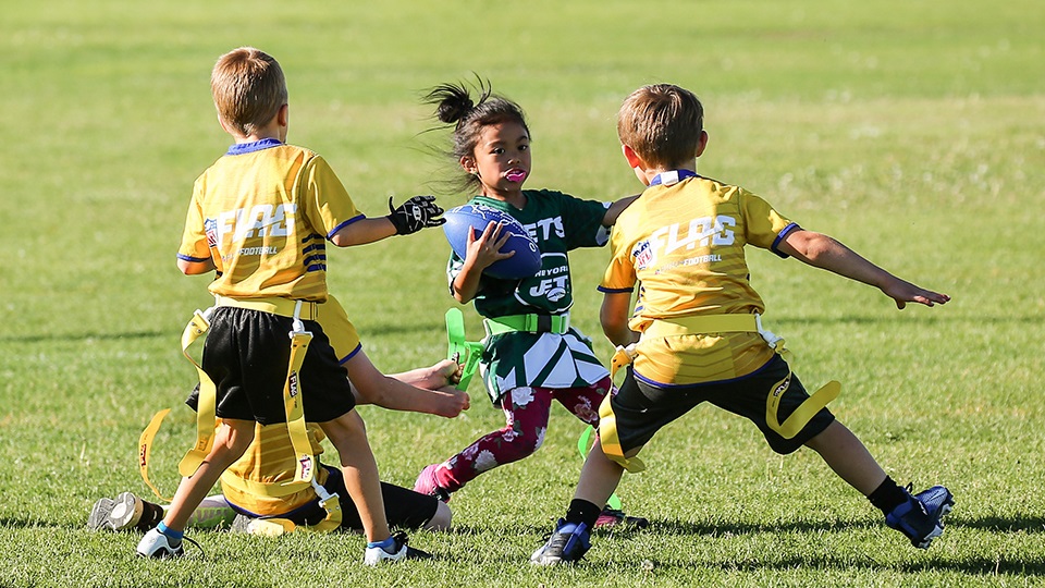 A referee officiating a game